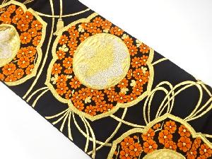 アンティーク 鏡裏に桐・花模様織出し袋帯(着用可)